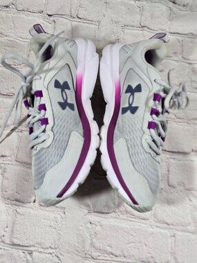 Under Armour Womens Charged Assert running shoes sz 8.5 mauve/white